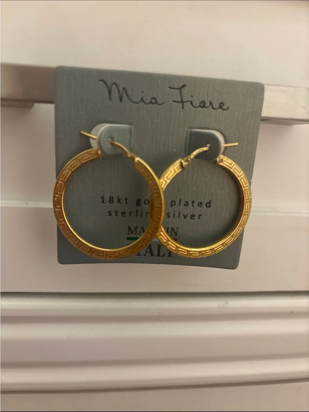 Mia Fiore 18K Gold-Plated Embellished Hoop Earrings
